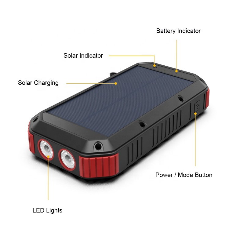 Hight Quality Solar Power Bank 36000mah Solar Charger USB Powerbank 30000 mAh