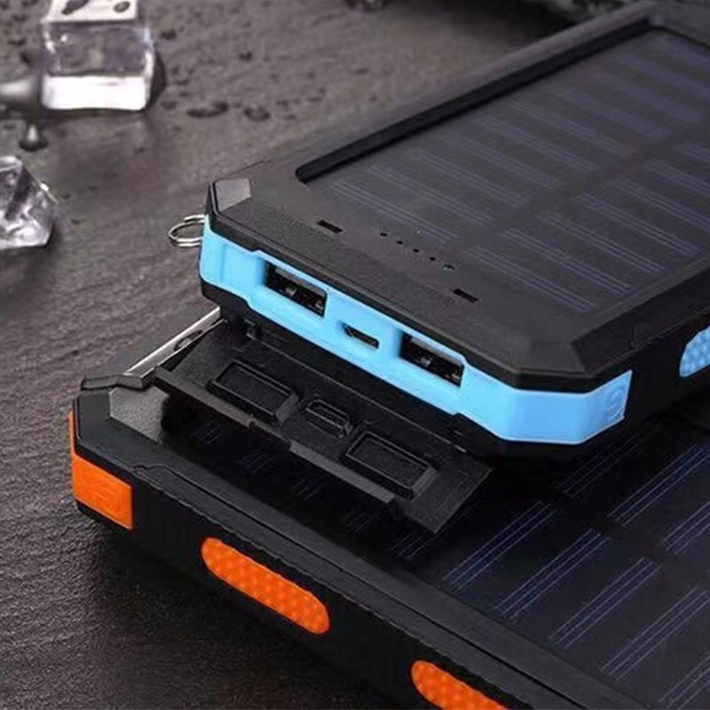 10000mAh 20000mah Large Capacity Portable Solar Power Bank with Flashlight Lighting Power for Outdoor Solar Panel Power Charger