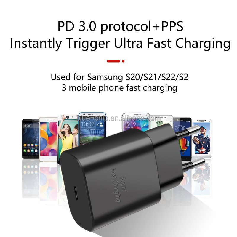 Wholesale Portable KC Certificate Korean Socket Power Adapter PD 25W Fast Charger PD 3.0 PPS Wall Charger for Samsung S23 S22