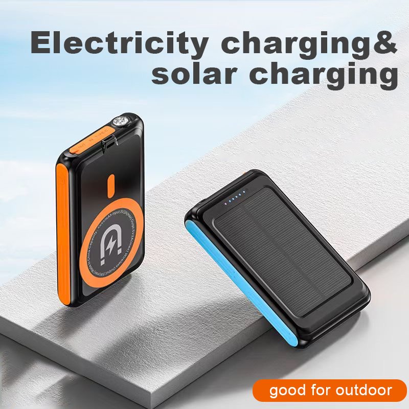 OEM Factory CE FCC Certificate Ip65 Waterproof Dropproof 5000mah QI Magnetic Wireless Charger Solar Charging Solar Power Bank