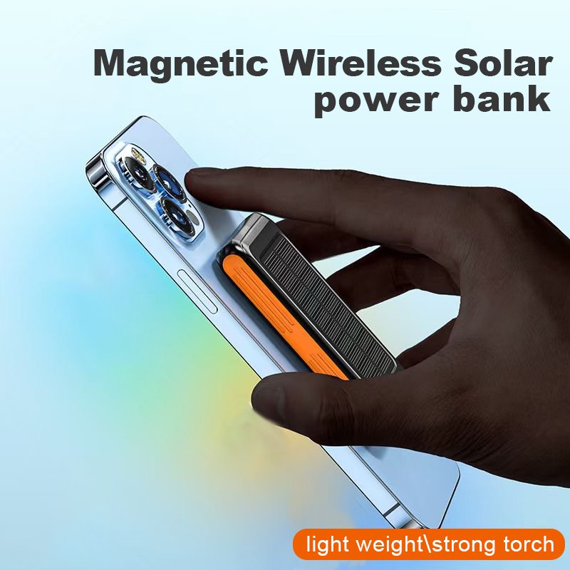 OEM Factory CE FCC Certificate Ip65 Waterproof Dropproof 5000mah QI Magnetic Wireless Charger Solar Charging Solar Power Bank