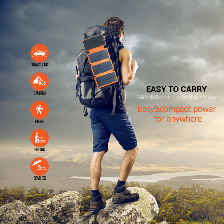 Portable Solar Charger/ Panel Powerbank 20000mah 25000mah 30000mah Solar Power Bank