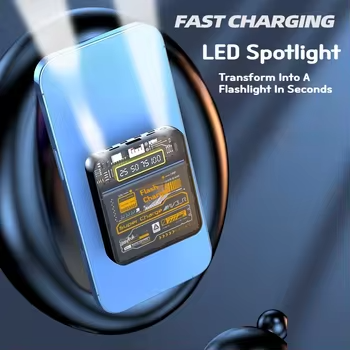 Smart Portable Mini Small Thin Power Banks Custom Logo 10000 Mah Power Station Transparent Top 10 Diy Power Bank With Cable