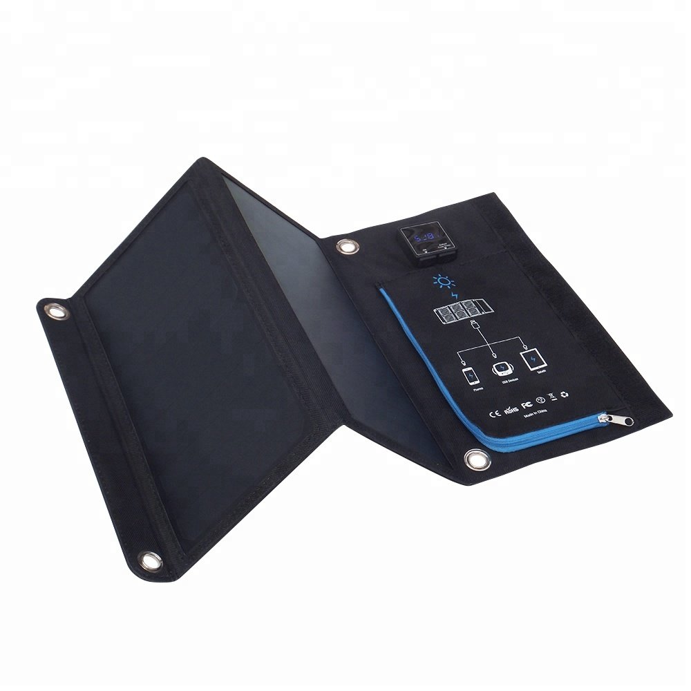 JWN-015 Portable Solar phone charger with USB Charger Build High Efficiency folding Solar Panel Battery Charger for Cell Phone