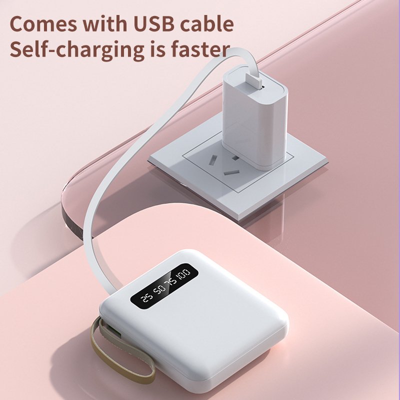 Wholesale Printed LOGO Mini Power Bank 10000mAh With Four-Wire Small Portable Mobile Power PB13