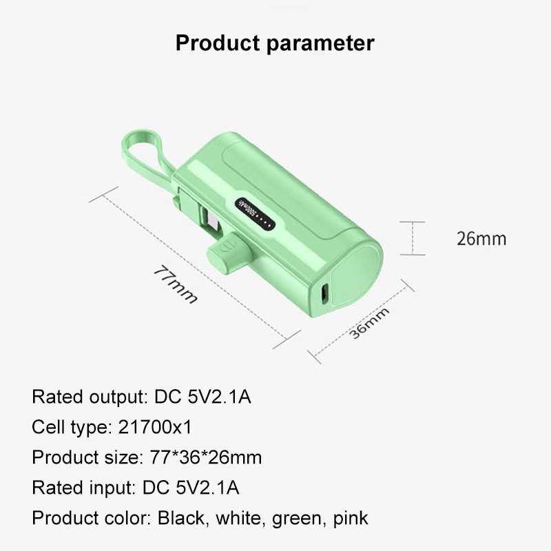 Factory Hot Sale New Wholesale Emergency Mini Portable Charging Gift 5000mAh Mobile Power Supply Power Bank