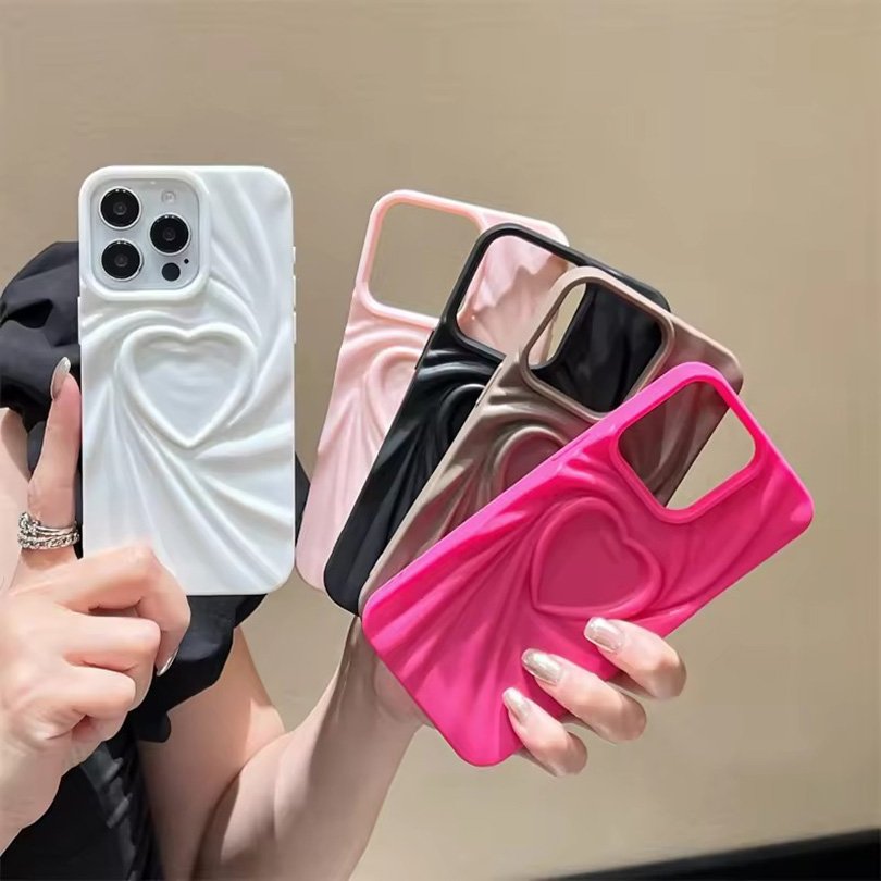 New Style Plain Color Shockproof love heart TPU girls mobile cover soft mobile phone case for infinix hot 8 9 10 11 12 30 20