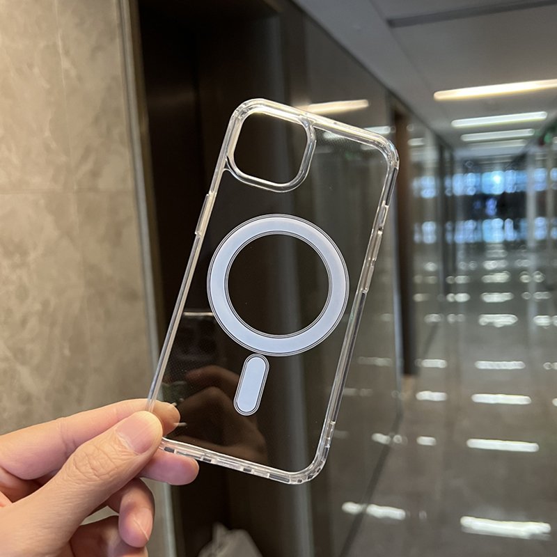 Factory Shockproof Clear transparent Magnetic Case for iPhone 16 15 14 13 12 Pro Max Plus 11 X XR XS Phone Case for iPhone 14