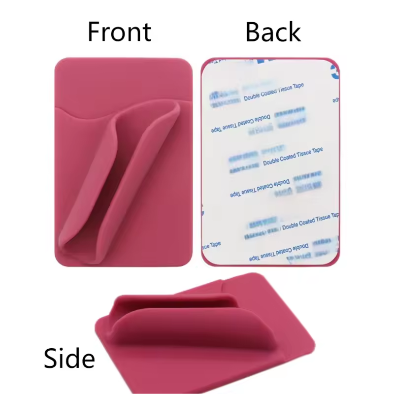 Silicone Lipstick Holder with Card Holder Phone Case Adhesive Back Stick On Case Smart Phone Wallet Card Holder