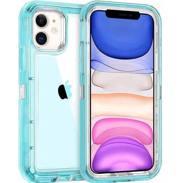 3 in 1 Strong Shockproof hard clear Amor phone case for iPhone 16 pro 15 Clear Defender phone case for iPhone 16 pro max 15 14