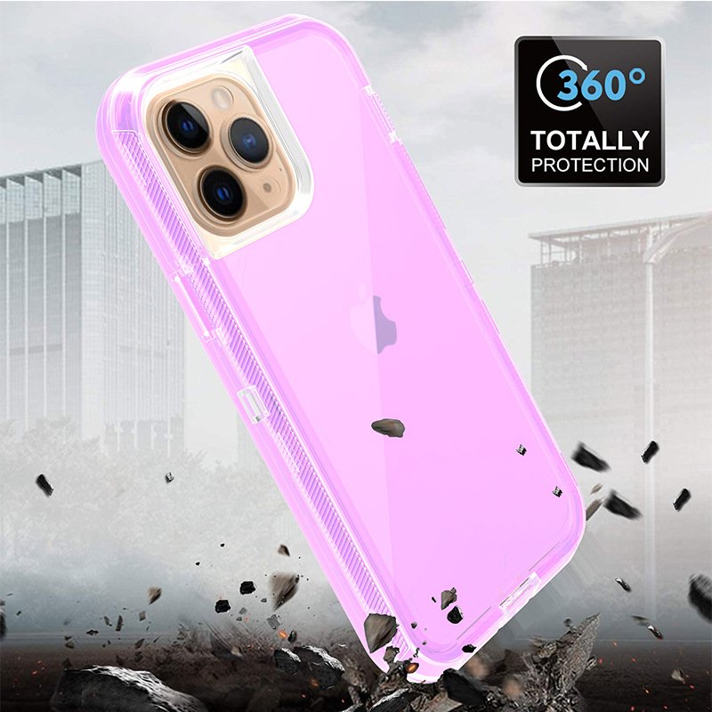 3 in 1 Strong Shockproof hard clear Amor phone case for iPhone 16 pro 15 Clear Defender phone case for iPhone 16 pro max 15 14