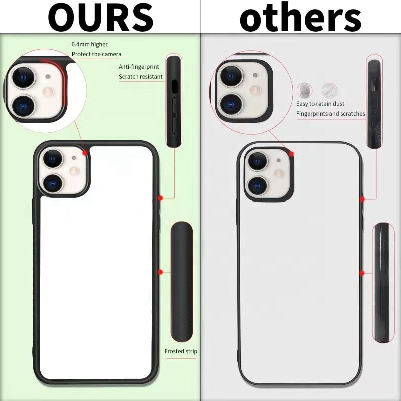 HOCAYU TPU PC 2D Tough Sublimation Blank Cell Phone Case Cover For Iphone 11 12 13 14 15 16 Pro Max Mini XR XS Max Funda