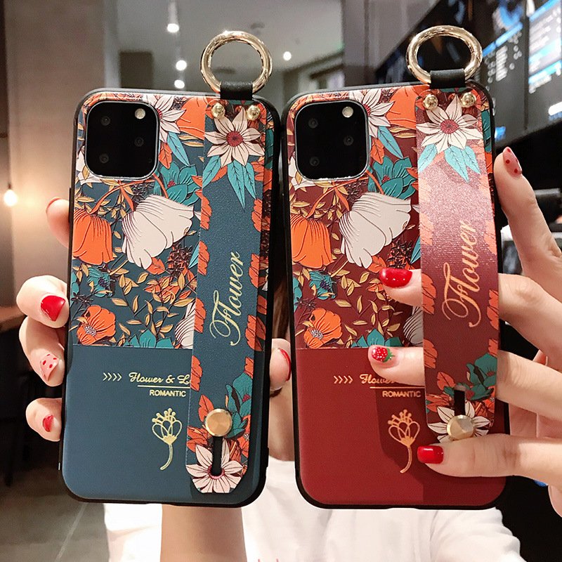 For iPhone 11 Pro Rugged Wristband Mobile Phone Case With Lanyard Crossbody Cell Phone Cover For iPhone 11 Necklace Mobile Case