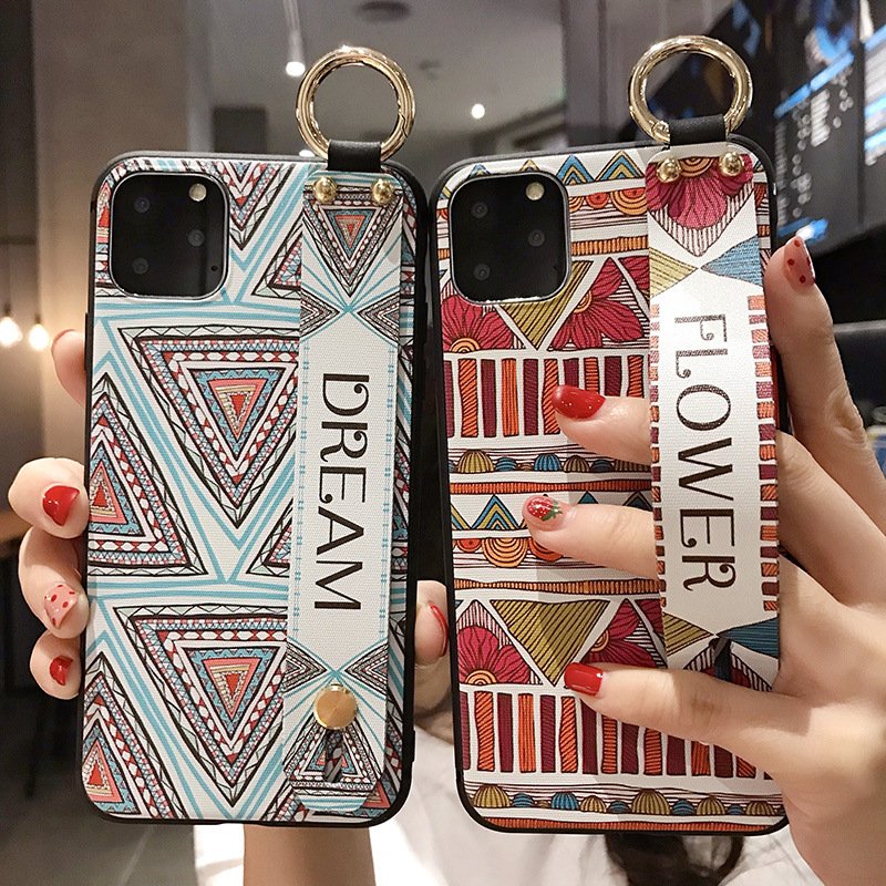 For iPhone 11 Pro Rugged Wristband Mobile Phone Case With Lanyard Crossbody Cell Phone Cover For iPhone 11 Necklace Mobile Case