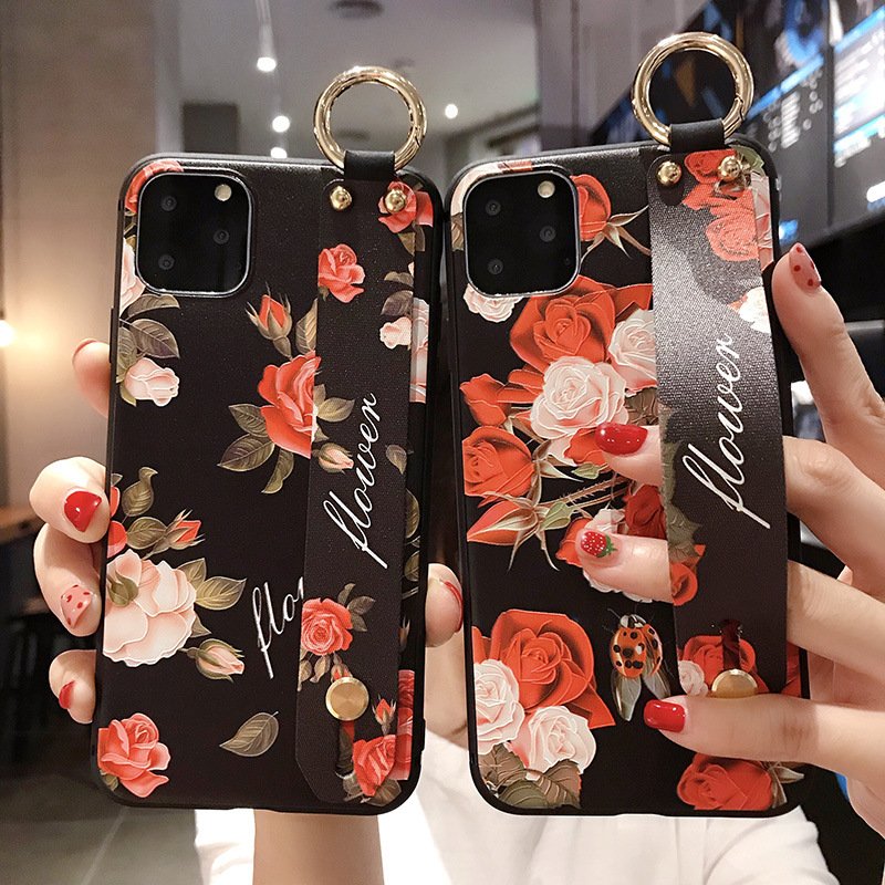For iPhone 11 Pro Rugged Wristband Mobile Phone Case With Lanyard Crossbody Cell Phone Cover For iPhone 11 Necklace Mobile Case