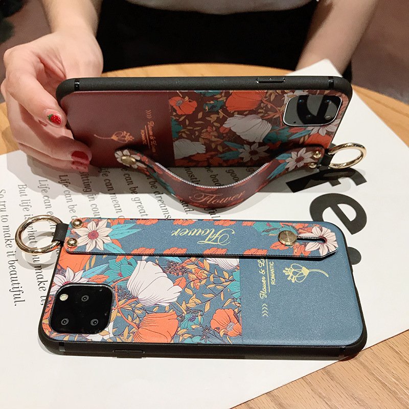 For iPhone 11 Pro Rugged Wristband Mobile Phone Case With Lanyard Crossbody Cell Phone Cover For iPhone 11 Necklace Mobile Case