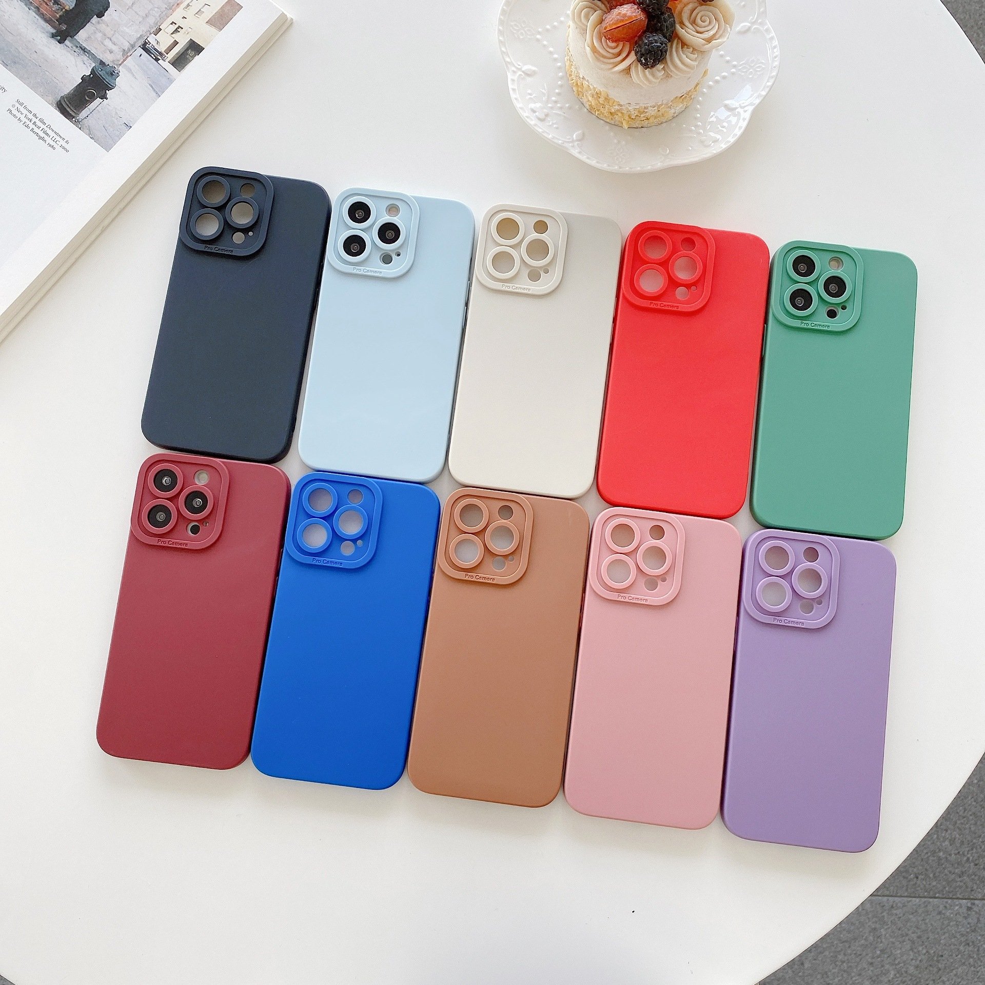 TPU Pure Color Shockproof Phone Back Cover Case For Oppo Reno8 Pro