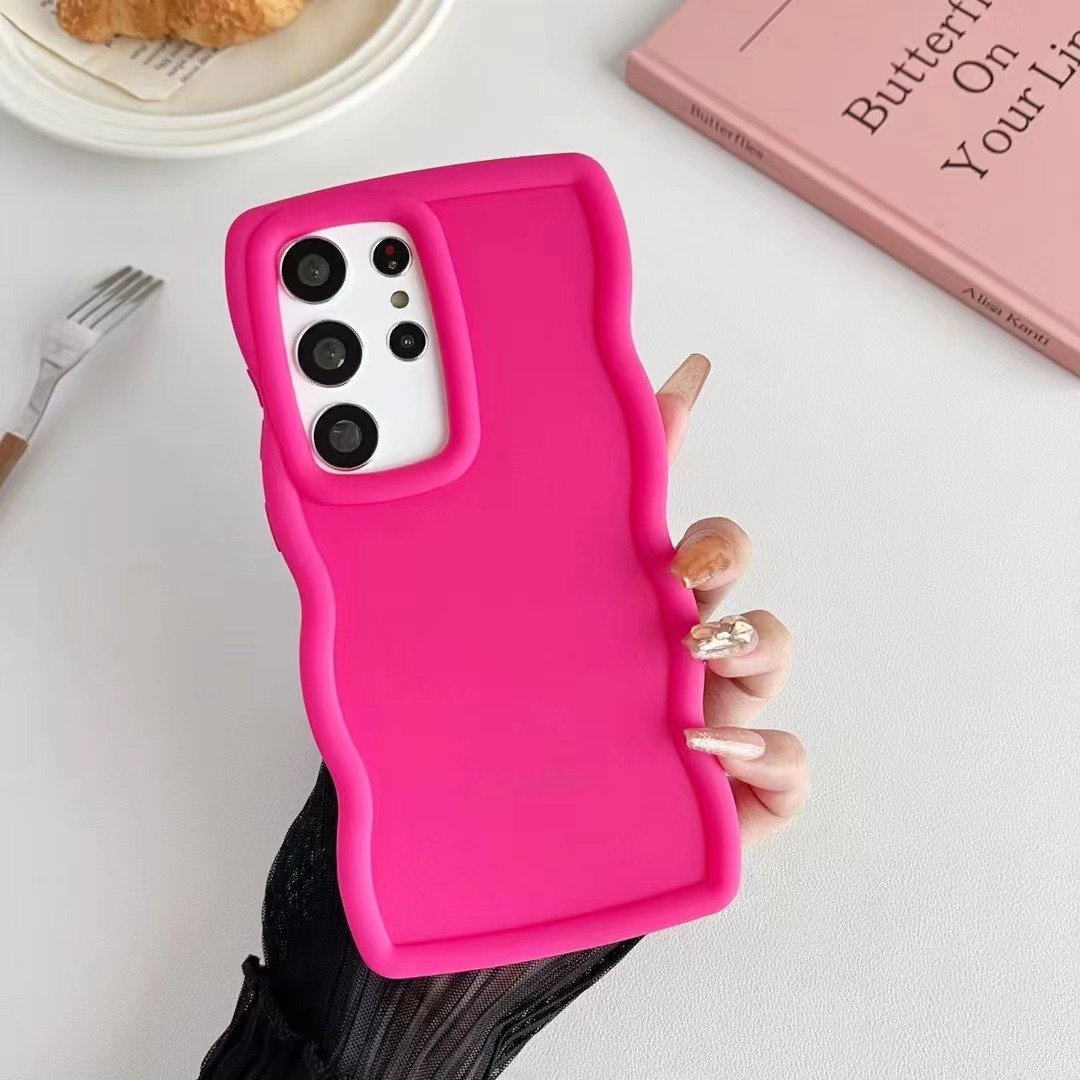 Cute Curly Wave Frame Shape Wavy Phone Cases For Samsung Galaxy A05 A15 A25 A35 A55 4G 5G Silicone Tpu Mobile Phone Case