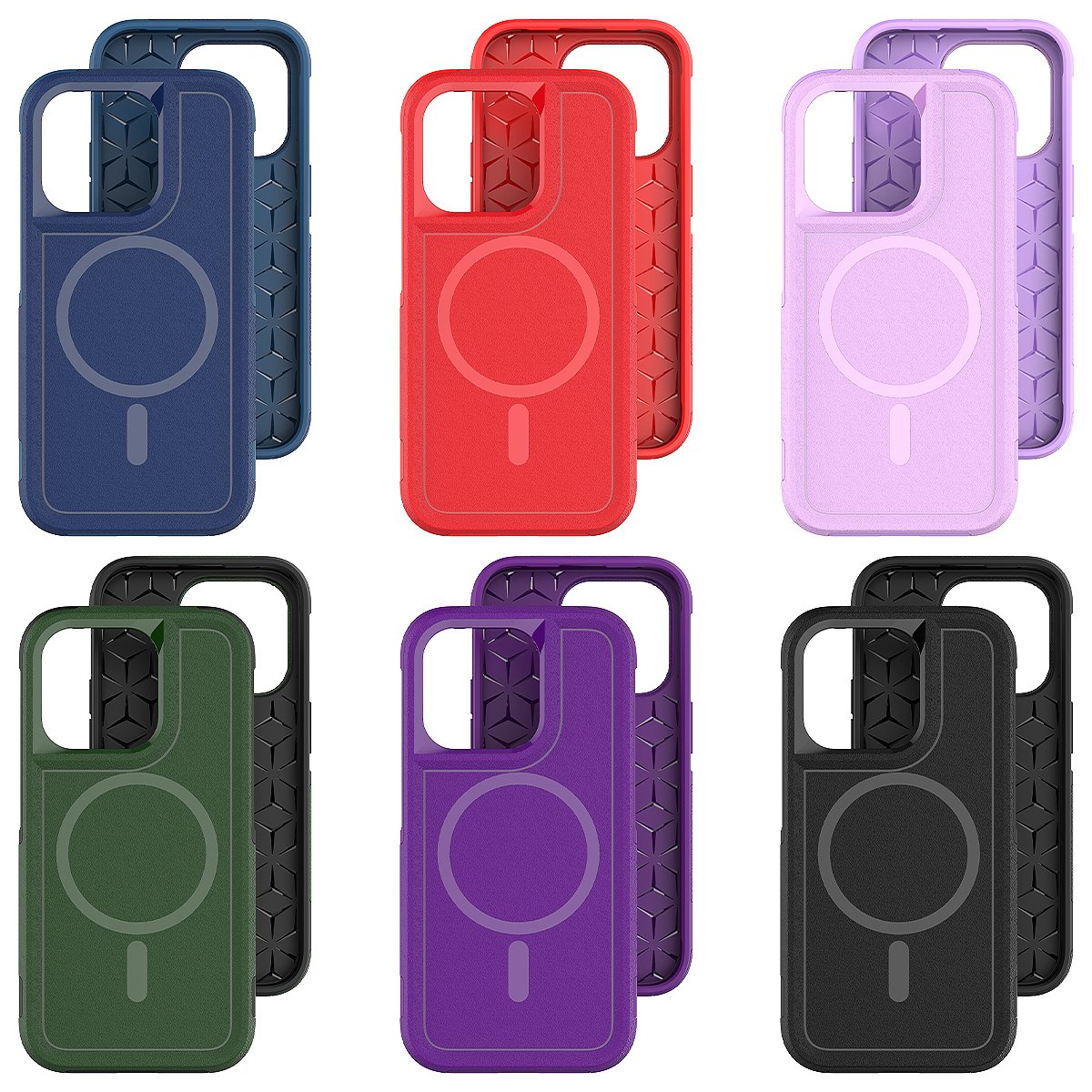 Magnet Phone Case Armor Drop Resistance PC Shockproof Anti Fall Phone Cover Case for iPhone 15 Pro