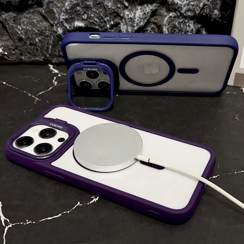 Mobile phone case acrylic lens invisible bracket magnetic Transparent cover for iphone 16PROMAX protective cover