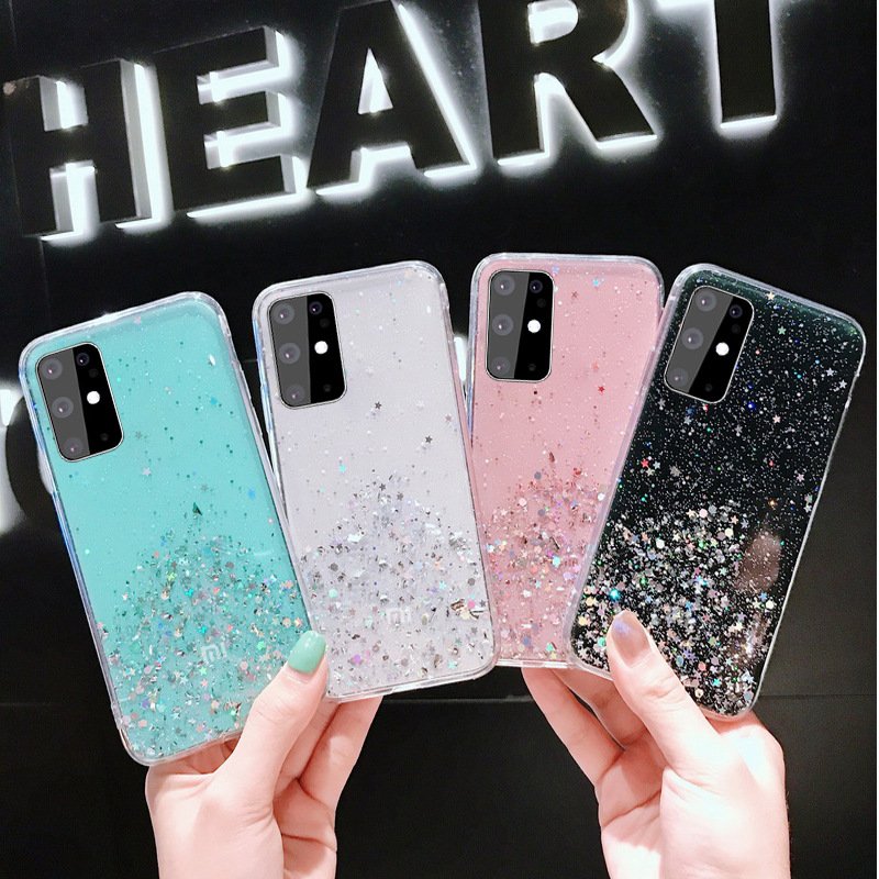Ultra Thin Luxury Glitter Star Bling Case for Samsung S20 Plus Back Cover Phone Cases for Galaxy A51 A21s Note 10 A52 A73 A54