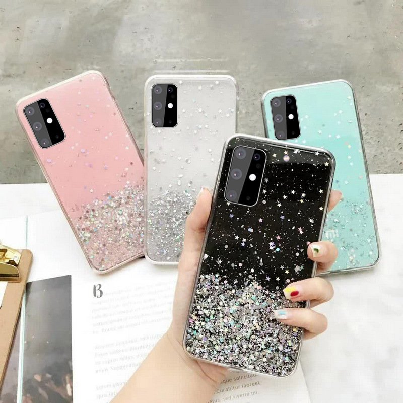 Ultra Thin Luxury Glitter Star Bling Case for Samsung S20 Plus Back Cover Phone Cases for Galaxy A51 A21s Note 10 A52 A73 A54