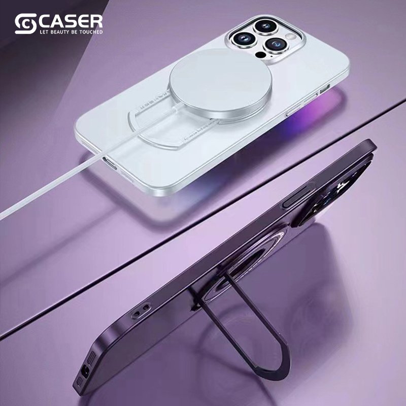 2023 New Listing Logo Cut Wireless Cell Phone Cover With Stand PC Frosted Mobile Phone Case For Iphone 16 pro max 15 14 13 12 11