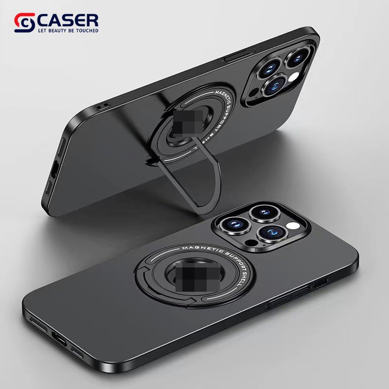 2023 New Listing Logo Cut Wireless Cell Phone Cover With Stand PC Frosted Mobile Phone Case For Iphone 16 pro max 15 14 13 12 11