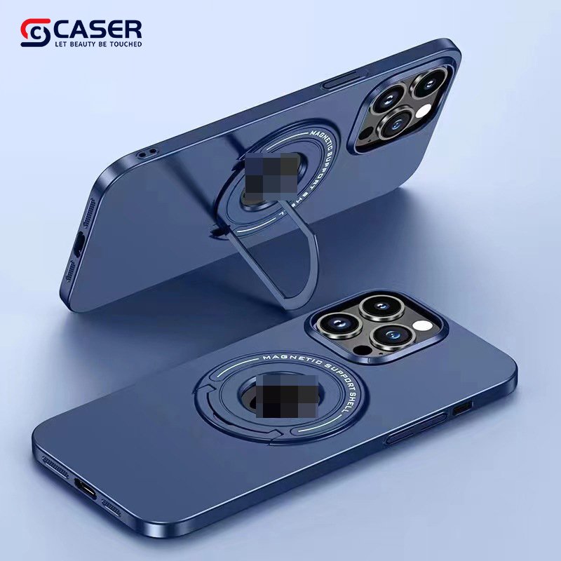2023 New Listing Logo Cut Wireless Cell Phone Cover With Stand PC Frosted Mobile Phone Case For Iphone 16 pro max 15 14 13 12 11