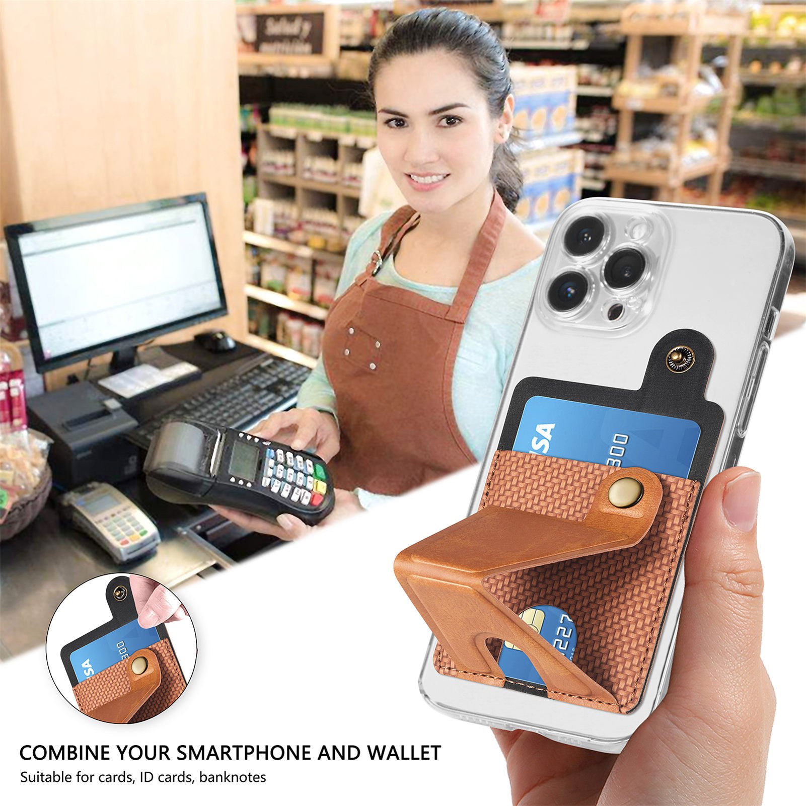 Magnetic For iPhone Wallet with adjustable Stand Magnetic Wallet for iPhone 15/14/13 Series Card Holder Magnetic Accessories