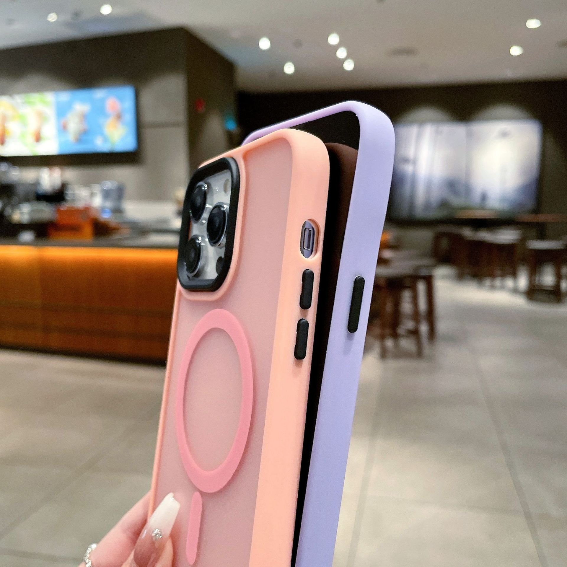 Hot sale high quality matte translucent magnetic suction phone case for iPhone11 12 13 14 15 16 promax acrylic phone accessories