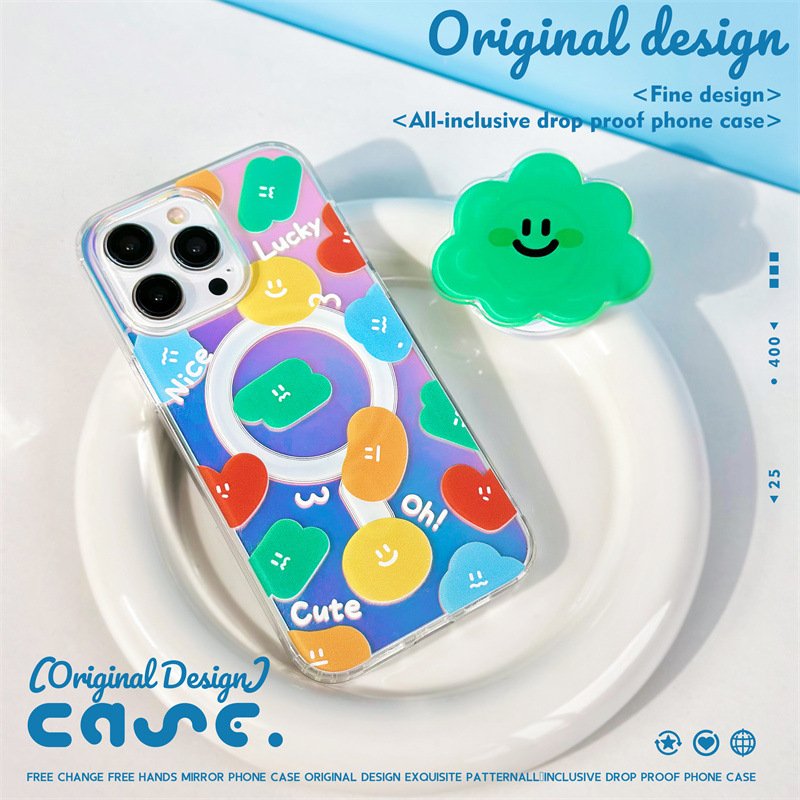 Magnetic Cute Mobile Phone Case Magnet Phone Holder Grip Stand Set For iPhone 15 14 13 12 11 XS XR 78 Plus Custom Design