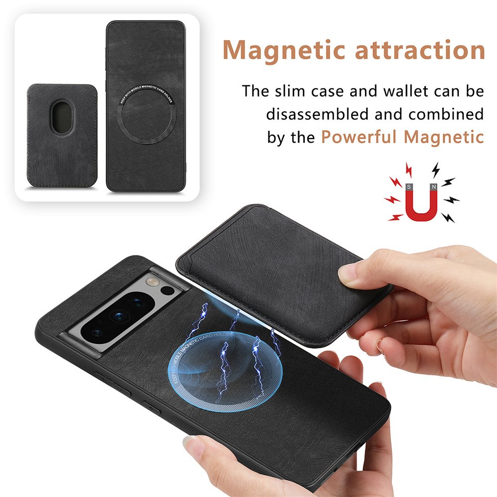 Luxury PU Leather Detachable Wallet Card Slot Magnetic Shockproof Mobile Phone Case for Google Pixel 9 Pro XL