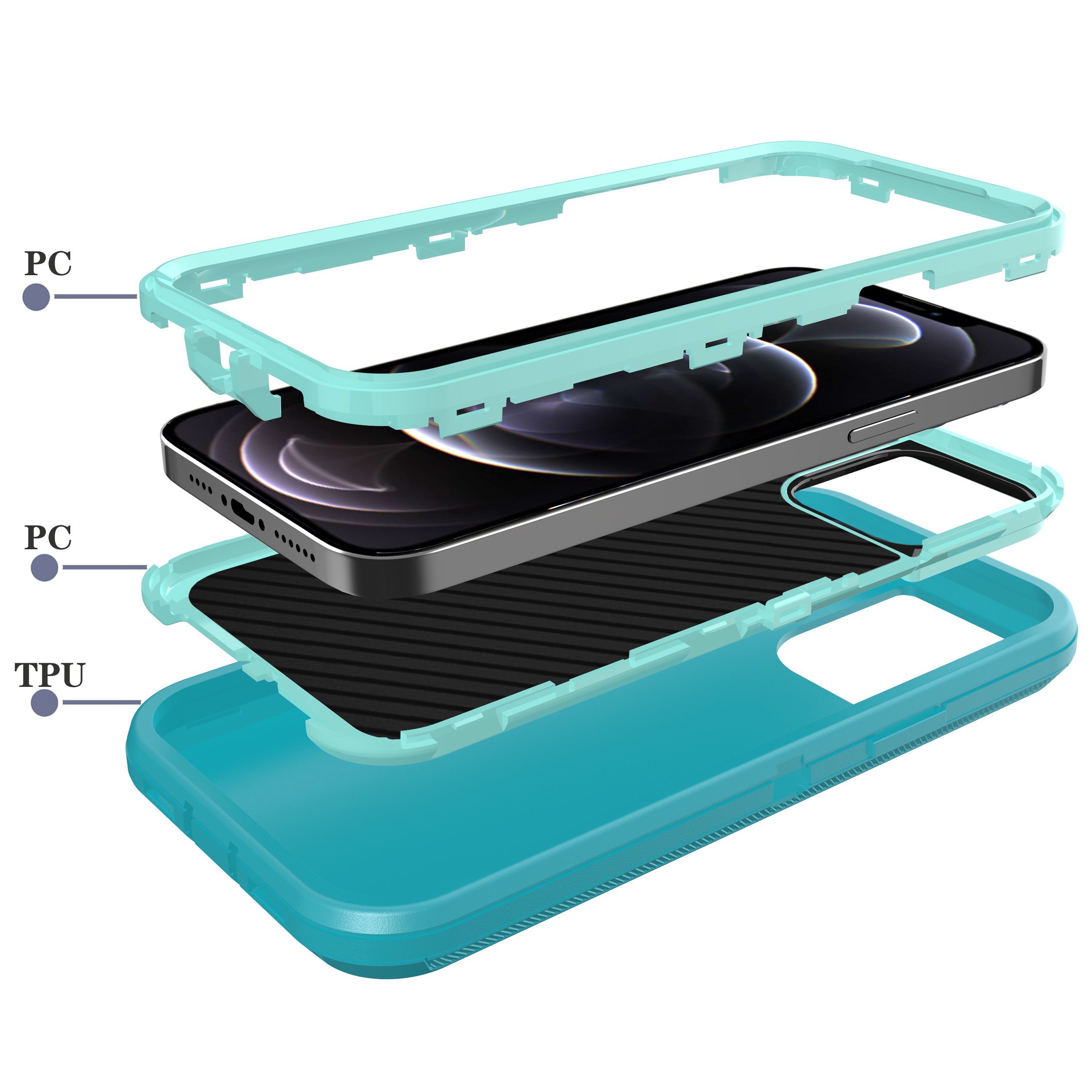 3 in 1 Protection TPU+PC Phone Case Hero Cover With Kickstand iPhone Case For iPhone 16 Pro max