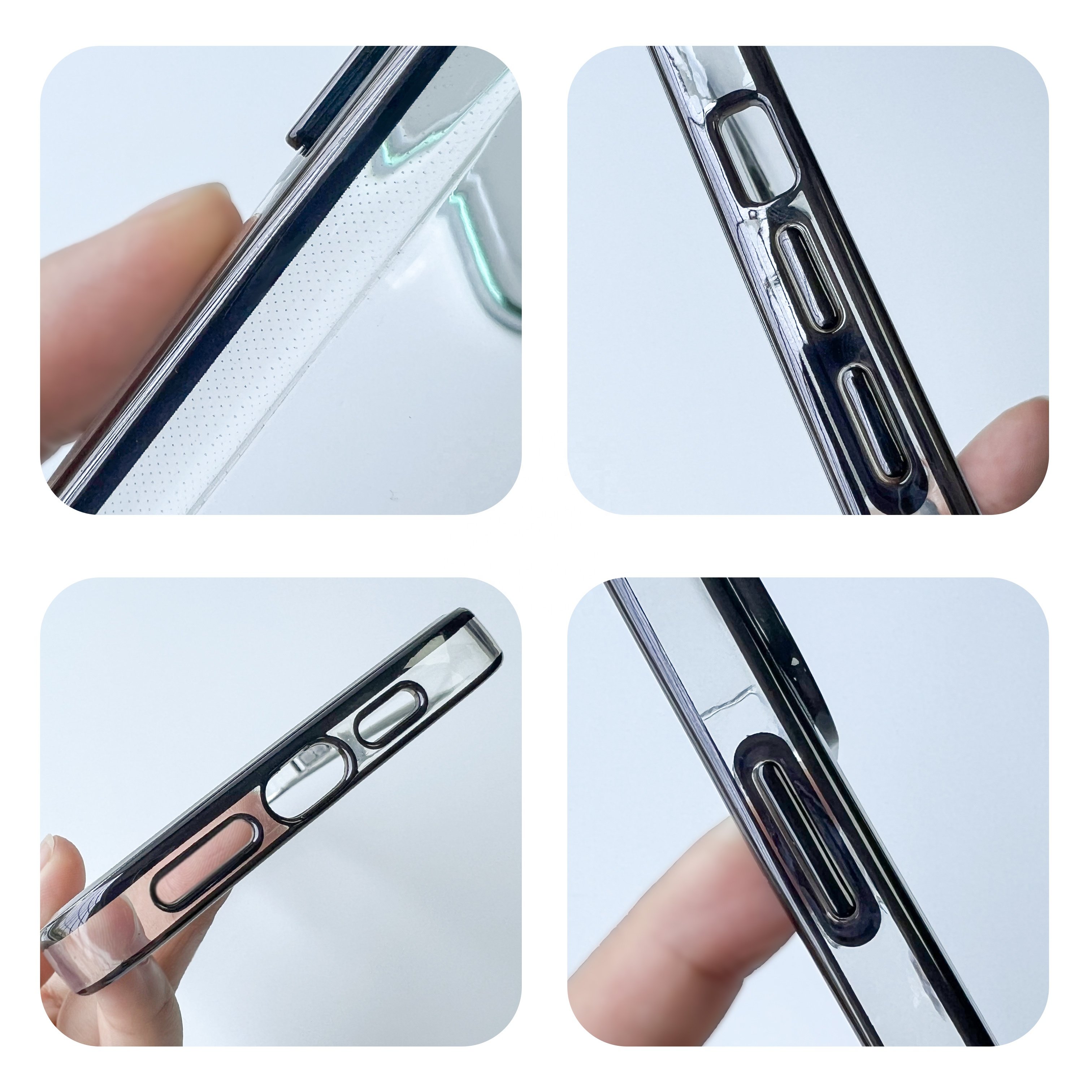 For iPhone 15 14 13 12 pro max mobile phone case Electroplated acrylic PC Internet celebrity phone case Transparent mobile case