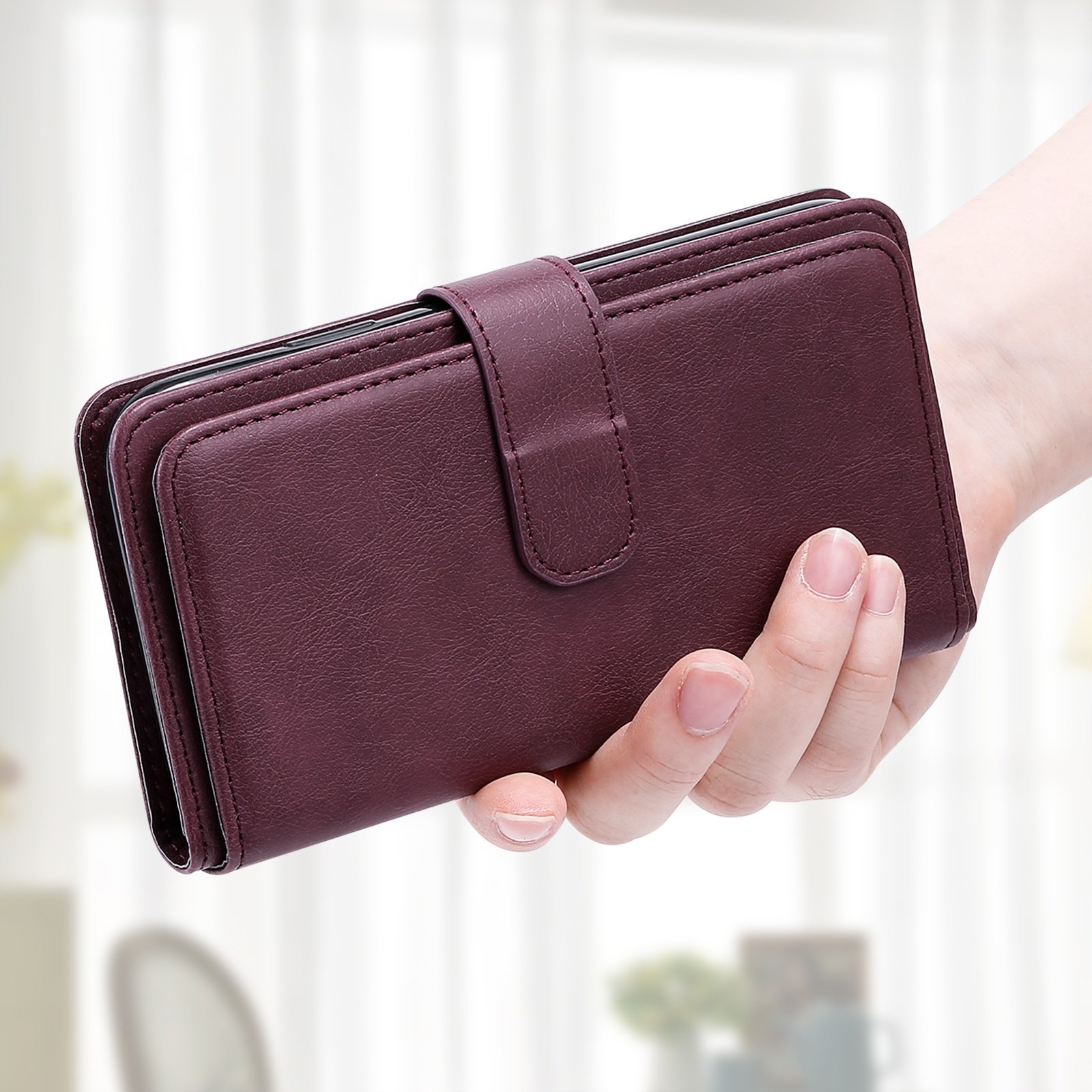 Business style leather scratchproof folding mobile phone card bags case for iPhone 14 13 13 pro 13 pro max