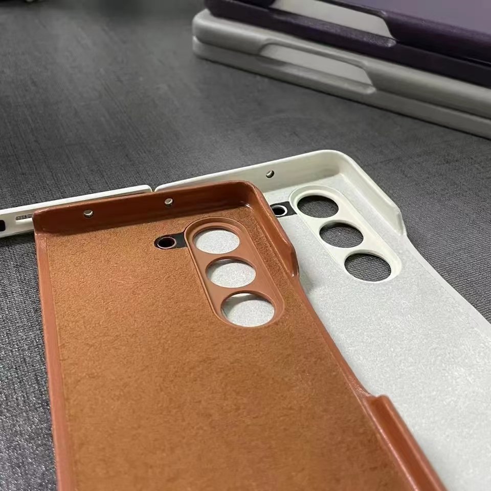 Trending Business Luxury Eco-Leather Phone Cases For Samsung Galaxy Z Fold 6 Fold5 Leather Cover for Galaxy Z fold 4 cover