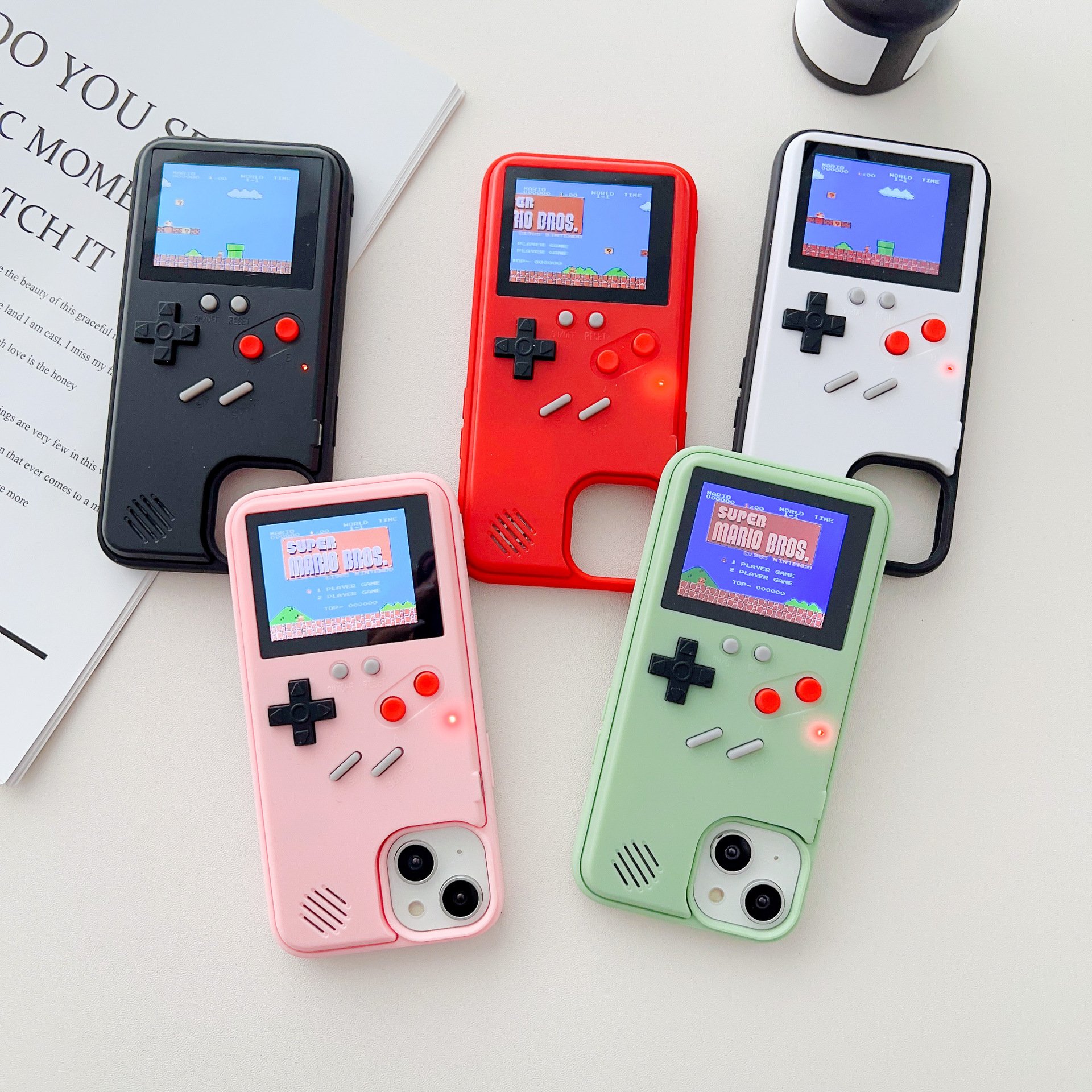 Gameboy Case For Iphone15 Pro Max 13 12 11 Accessories Silicone 3d Shockproof Playable Mobile Phone Case With 168 Classic Games