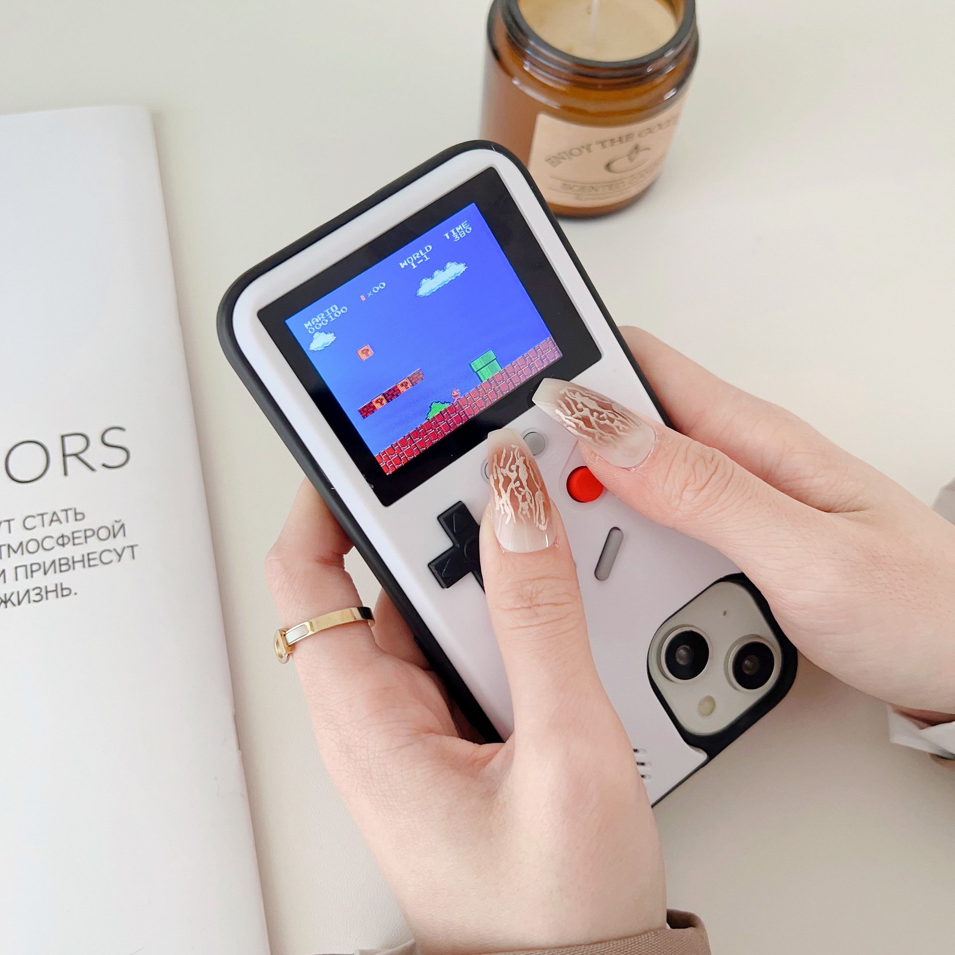 Gameboy Case For Iphone15 Pro Max 13 12 11 Accessories Silicone 3d Shockproof Playable Mobile Phone Case With 168 Classic Games