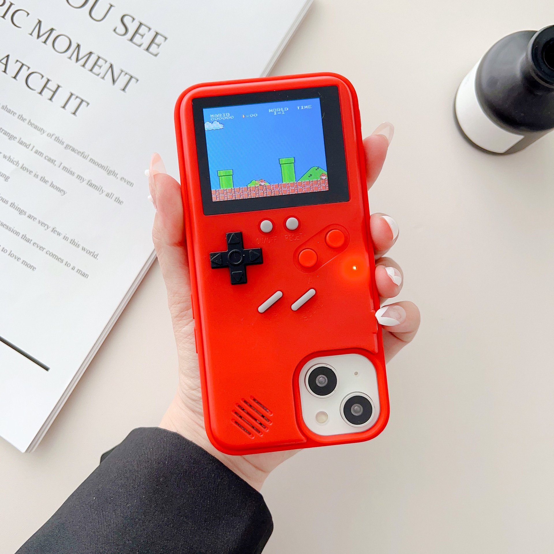 Gameboy Case For Iphone15 Pro Max 13 12 11 Accessories Silicone 3d Shockproof Playable Mobile Phone Case With 168 Classic Games