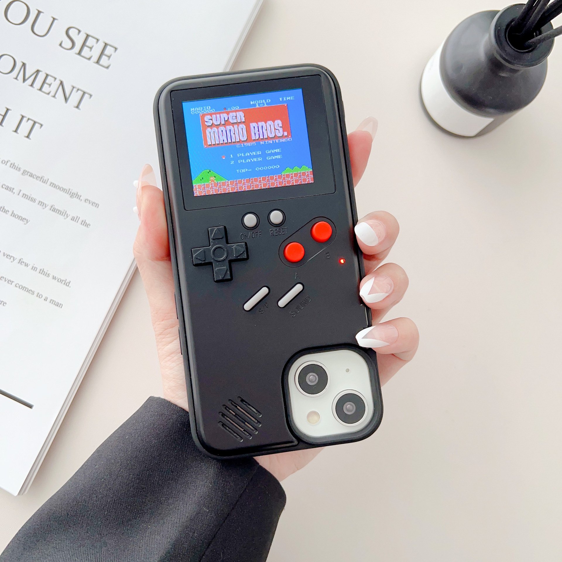 Gameboy Case For Iphone15 Pro Max 13 12 11 Accessories Silicone 3d Shockproof Playable Mobile Phone Case With 168 Classic Games