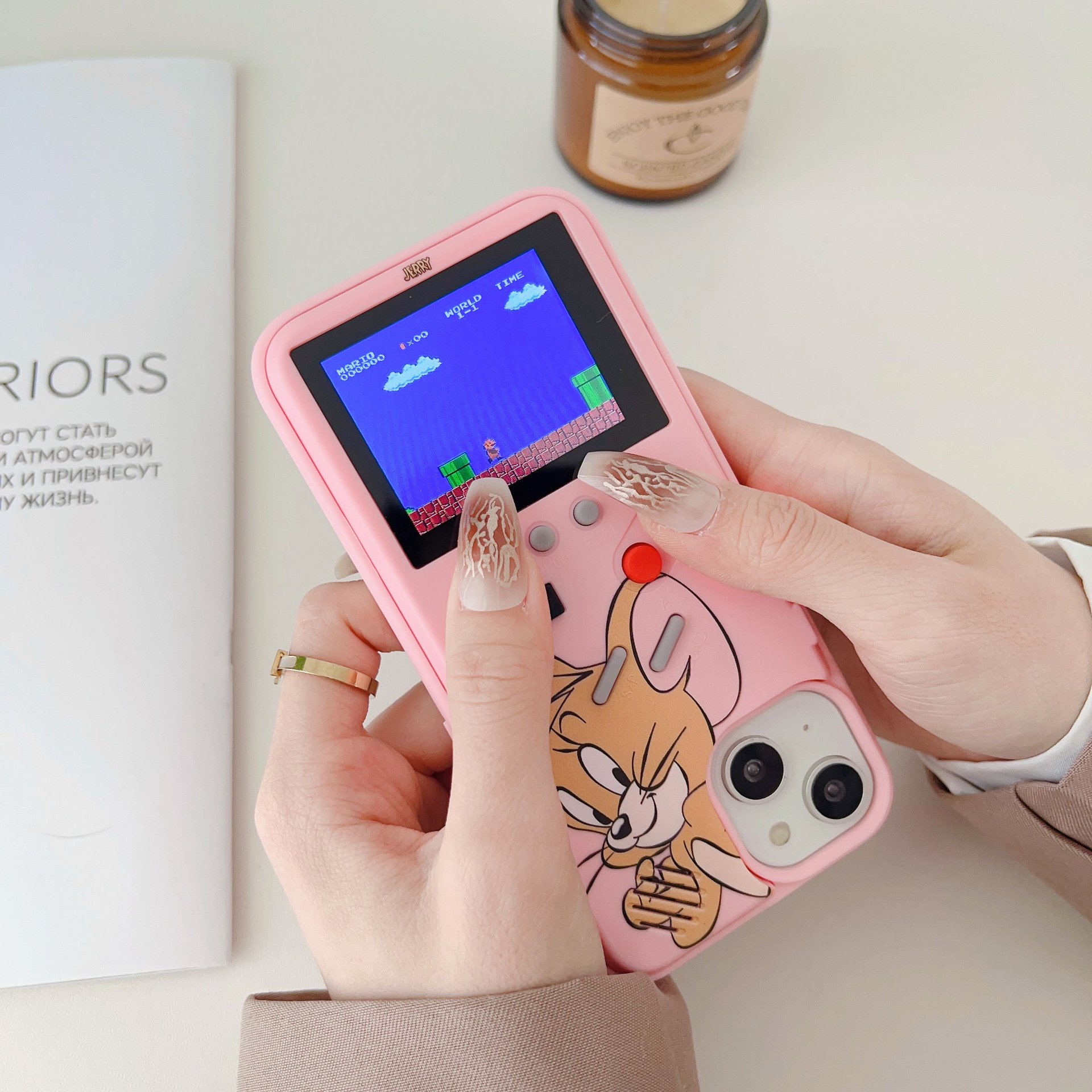 Gameboy Case For Iphone15 Pro Max 13 12 11 Accessories Silicone 3d Shockproof Playable Mobile Phone Case With 168 Classic Games