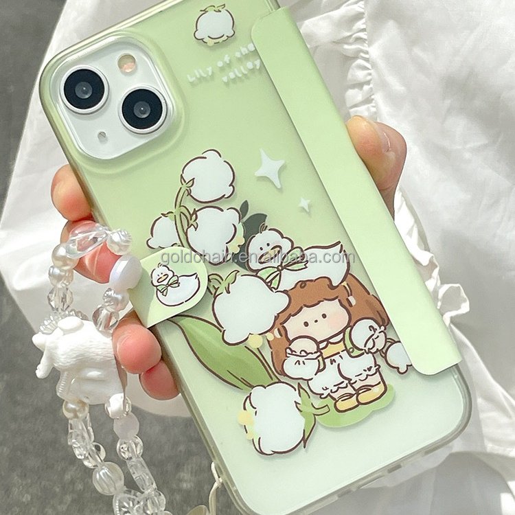 Cute cartoon magnetic flip anime iphone case for iPh14promax leather mobile phone cases for iph14