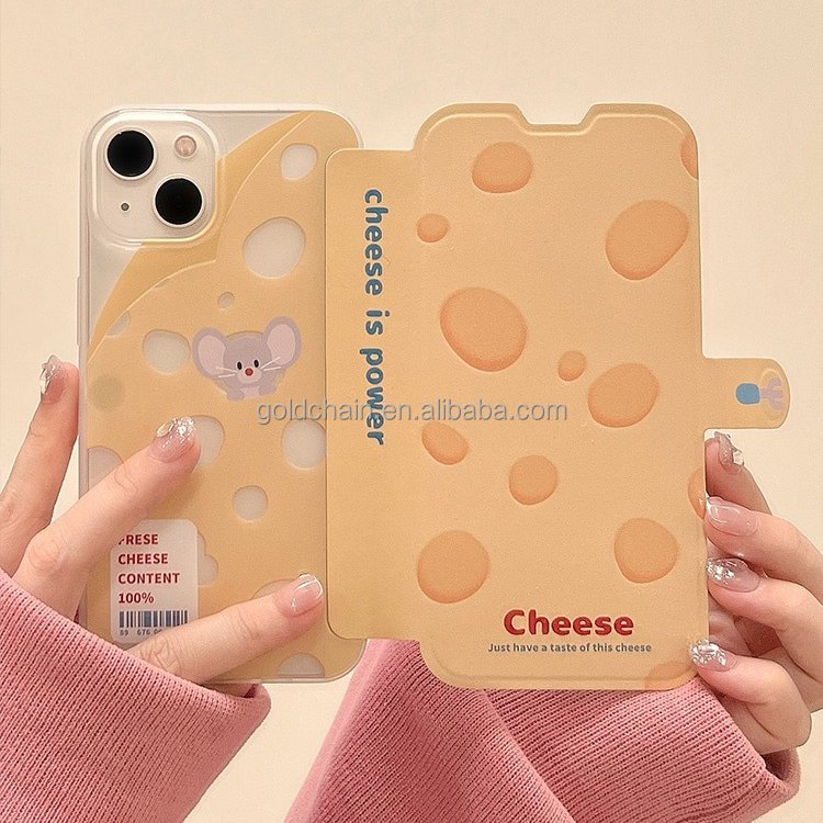 Cute cartoon magnetic flip anime iphone case for iPh14promax leather mobile phone cases for iph14