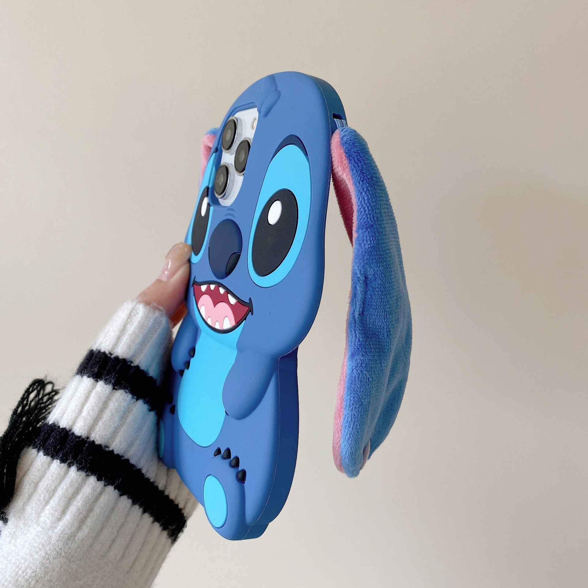 Cute mobile phone case 3D soft shockproof silicone phone cover for 16promax cartoon 11 cute stitch 3d mobile phone case