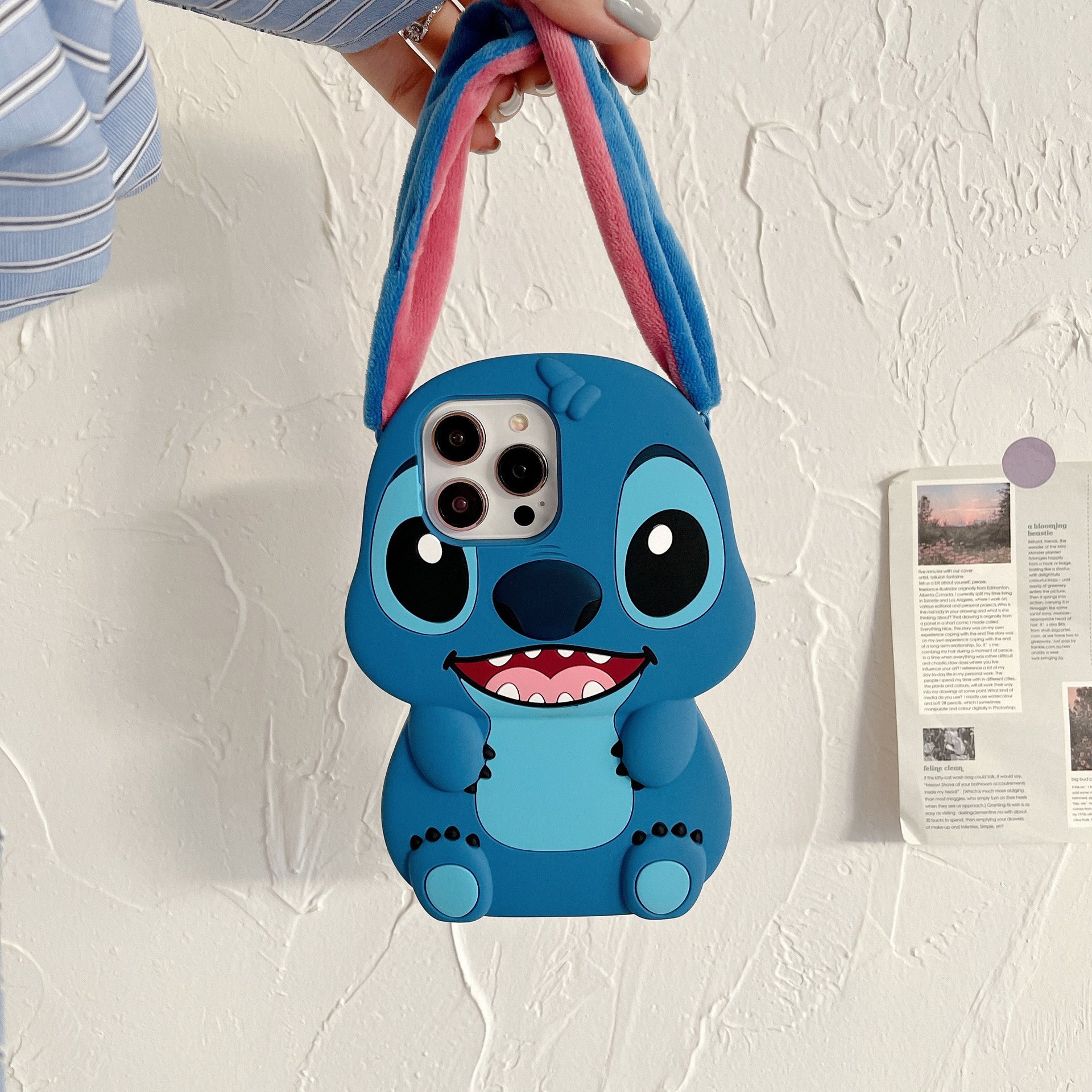 Cute mobile phone case 3D soft shockproof silicone phone cover for 16promax cartoon 11 cute stitch 3d mobile phone case
