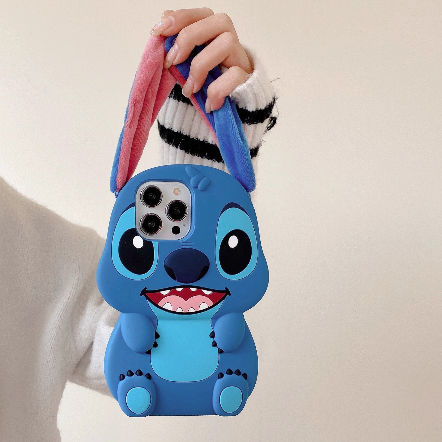 Cute mobile phone case 3D soft shockproof silicone phone cover for 16promax cartoon 11 cute stitch 3d mobile phone case