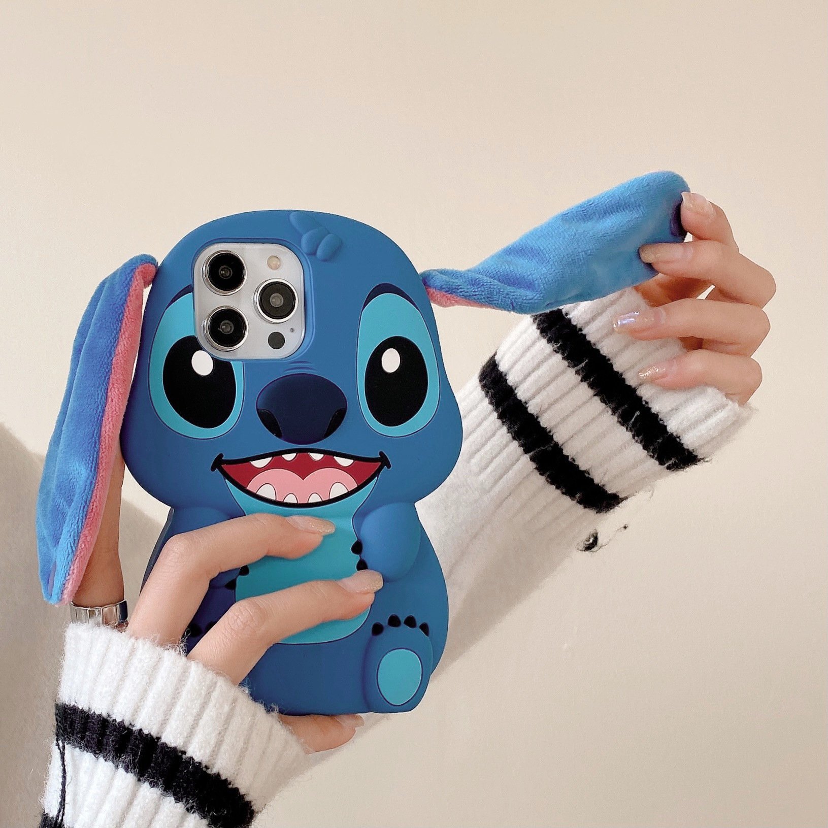 Cute mobile phone case 3D soft shockproof silicone phone cover for 16promax cartoon 11 cute stitch 3d mobile phone case