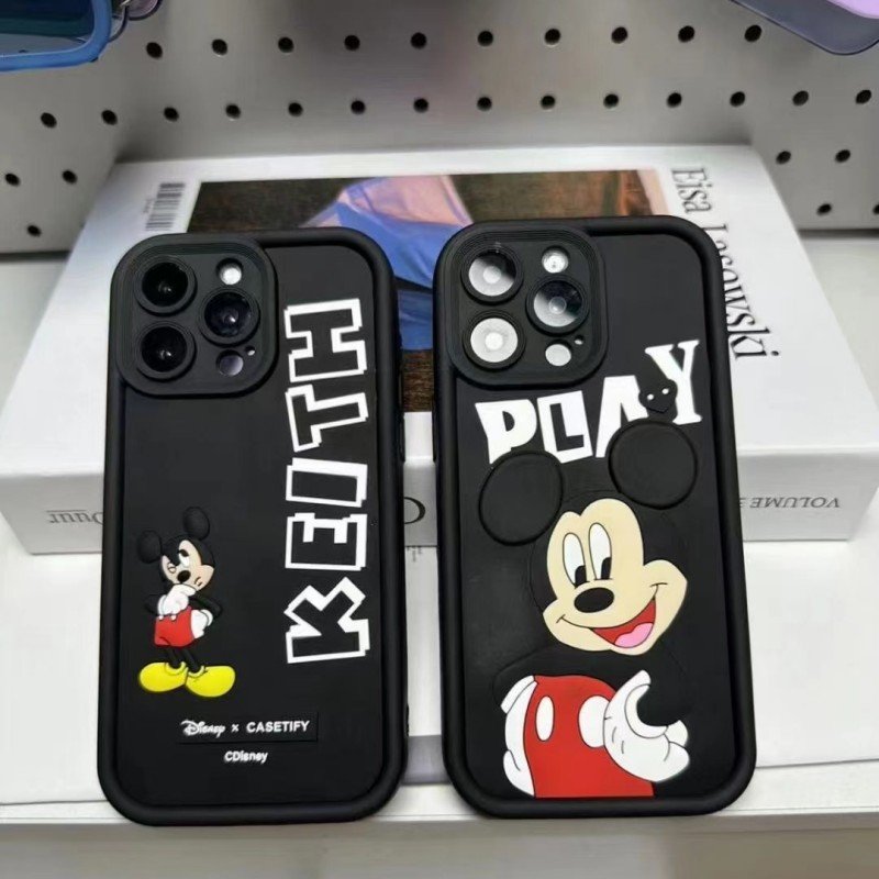 In Bulk Fashion mickey 3d Silicone Phone Case For Iphone 11 Pro Max 12 13 14 15 Plus XS Xr Protective mobile Phone Case