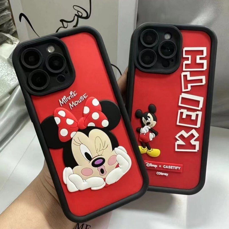 In Bulk Fashion mickey 3d Silicone Phone Case For Iphone 11 Pro Max 12 13 14 15 Plus XS Xr Protective mobile Phone Case